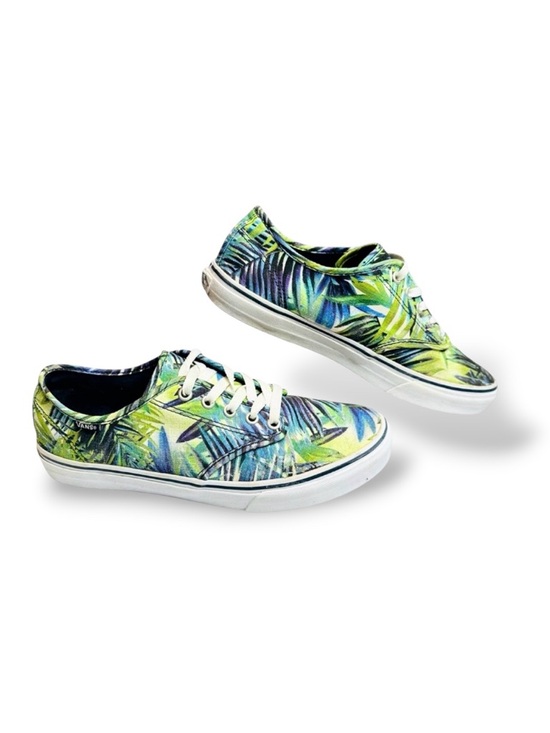 Vans Shoes - Vans Camden Women’s Tropical Palm Leaf Print Canvas Sneakers Green‎ Blue Size 10